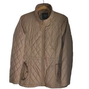 Vintage Tower by London Fog Womens Truffle Quilted Puffer Coat Jacket Medium